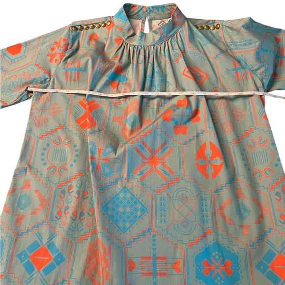 Sheridan French Patterned Gray and Orange Red Women's Casual Dress Size XS - Picture 9 of 13